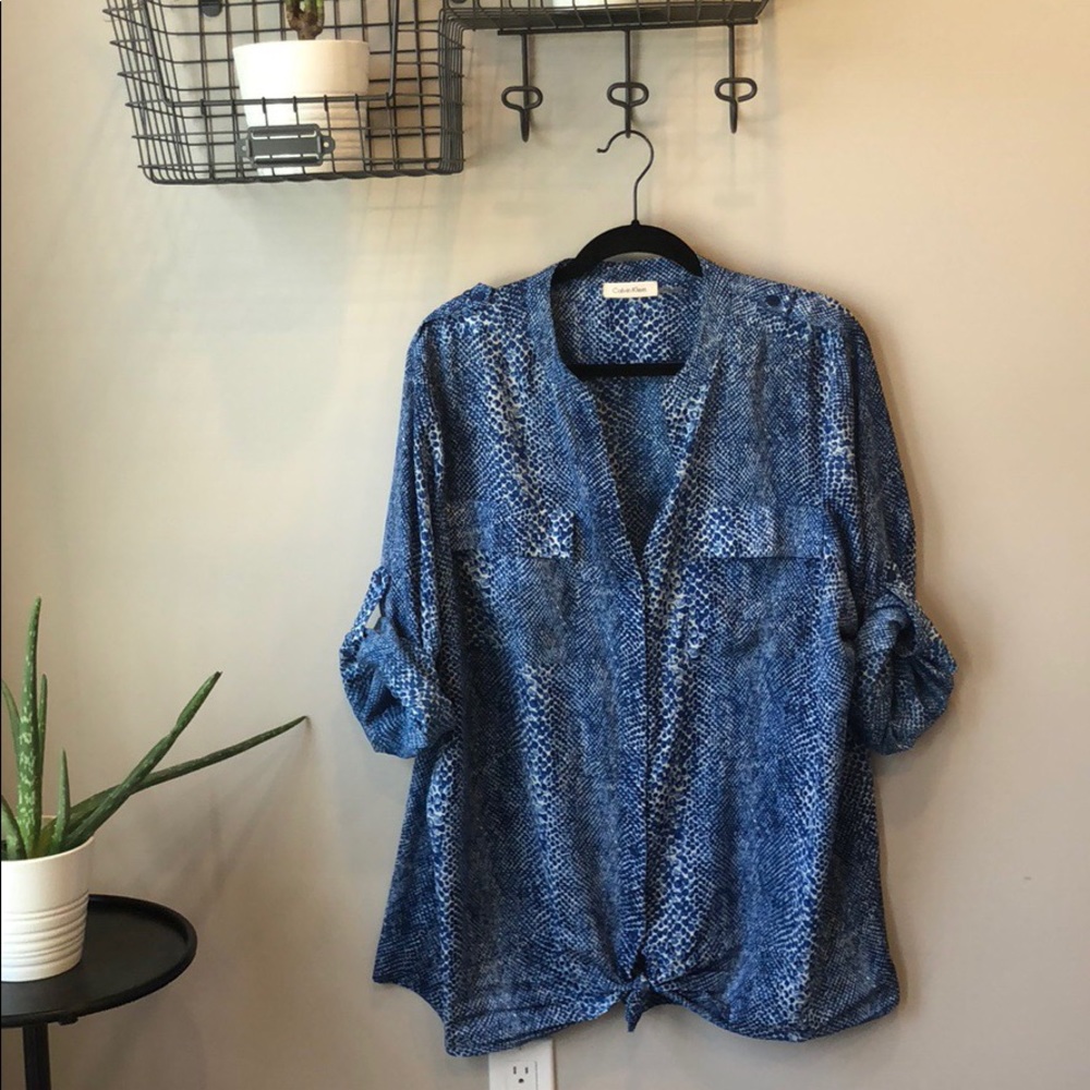 Calvin Klein Snake Skin Patterned Blouse